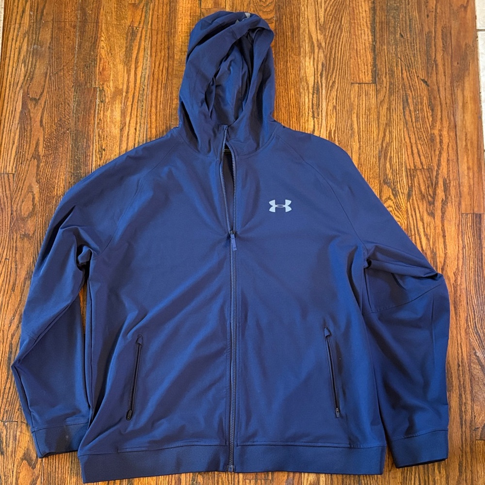 🎉NWOT! Under Armour Blue Full-Zip Hooded Performance Jacket